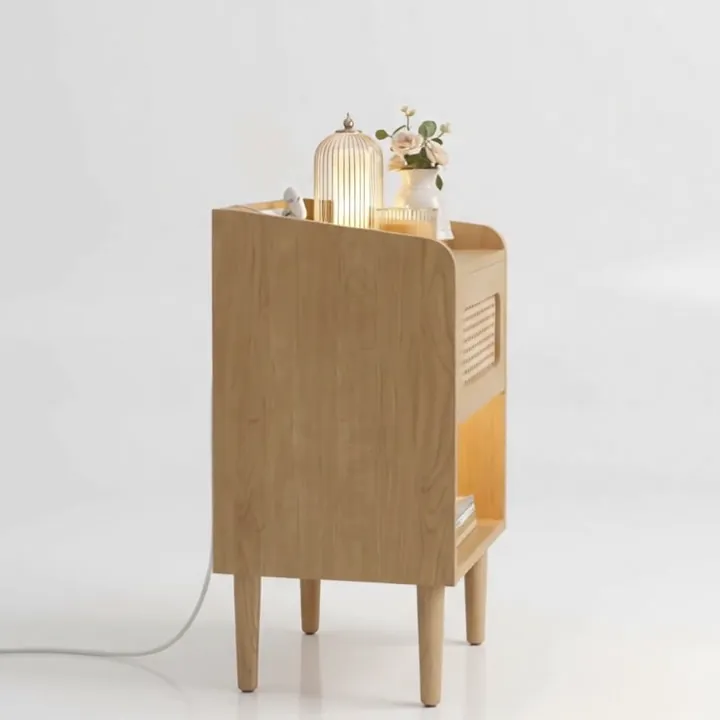 SONGMICS HOME Nightstand with Charging Station (Set of 2)
